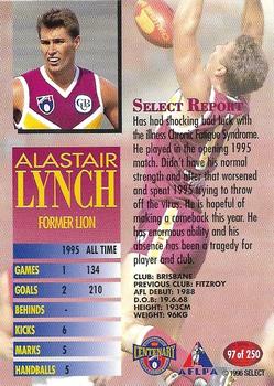1996 Select AFL #97 Alastair Lynch Back